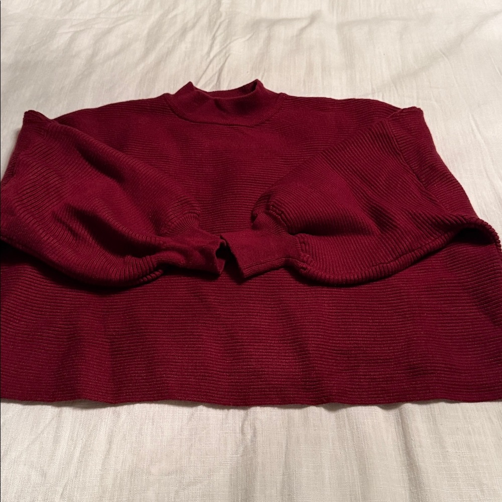 Ellison Deep Red Cowl Neck Sweater - Picture 4 of 4